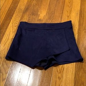 Cheryl Kids Navy Blue Suede Envelope Shorts